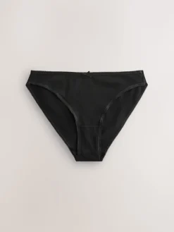Next High Leg Cotton Rich Knickers 5 Pack Black Online