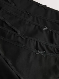 Next High Leg Cotton Rich Knickers 5 Pack Black Online