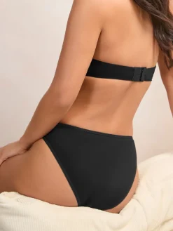 Next High Leg Cotton Rich Knickers 5 Pack Black Online