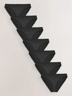 Next High Leg Microfibre Knickers 7 Pack Black Sale