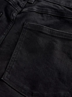 Next High Rise FlexiFit Stretch Pull On Wide Leg Jeans Black Clearance