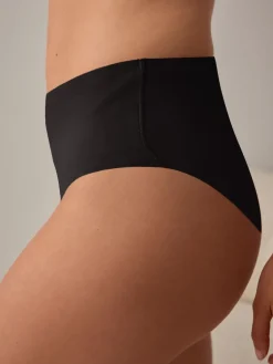 Next High Rise High Leg No VPL Tummy Control Shaping Knickers Black Outlet