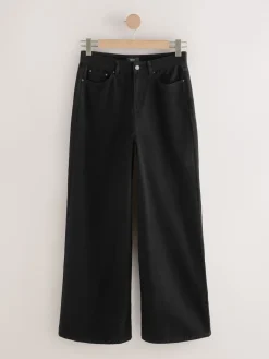Next High Rise Palazzo Wide Leg Jeans Black Clearance
