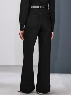 Next High Rise Stretch Wide Leg Jeans Black Discount