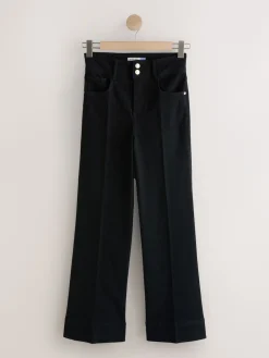 Next High Rise Stretch Wide Leg Jeans Black Discount
