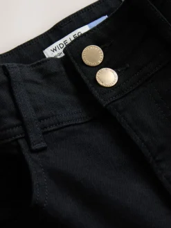 Next High Rise Stretch Wide Leg Jeans Black Discount