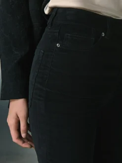 Next High Rise Velvet Cord Flare Jeans Black Sale