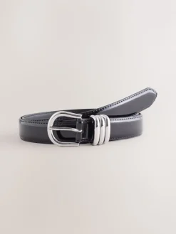 Next High Shine Regular PU Belt Black Online