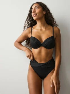 Next High Waist High Leg Bikini Bottoms Black Sale