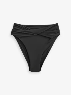 Next High Waist High Leg Bikini Bottoms Black Sale