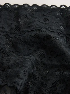 Next High Waist High Leg All Over Lace Knickers 3 Pack Black Best