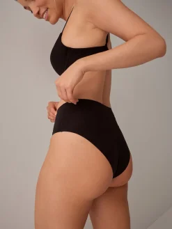 Next High Waist High Leg No VPL Comfort Knickers 3 Pack Black Clearance