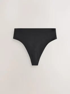 Next Black High Waisted Thong No VPL Period Knickers 2 Pack New