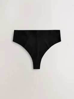 Next High Waisted Thong No VPL Comfort Knickers 3 Pack Black Best