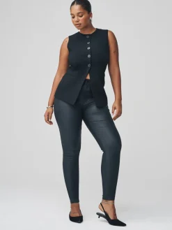 Next Hourglass Coated Denim Skinny Jeans Black Discount