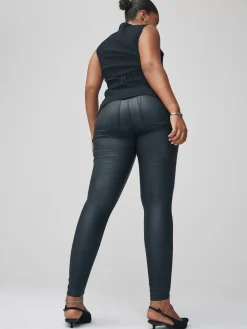 Next Hourglass Coated Denim Skinny Jeans Black Discount