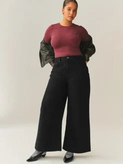 Next Black Hourglass High Rise Palazzo Wide Leg Jeans Best