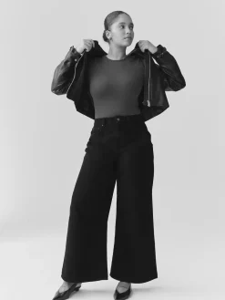 Next Black Hourglass High Rise Palazzo Wide Leg Jeans Best