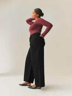 Next Black Hourglass High Rise Palazzo Wide Leg Jeans Best