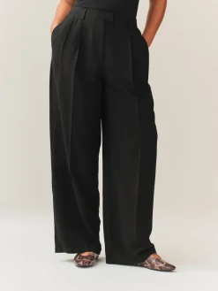 Next Black Hourglass Wide Leg Tailored Trousers Online
