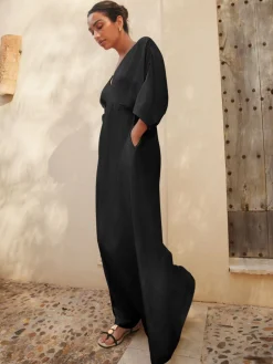 Next Jersey Kaftan Maxi Dress Black Best