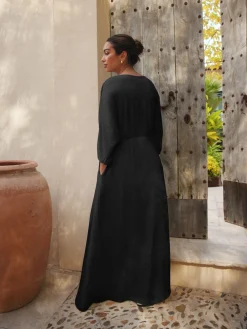 Next Jersey Kaftan Maxi Dress Black Best