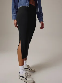 Next Black Jersey Midi Skirt Discount