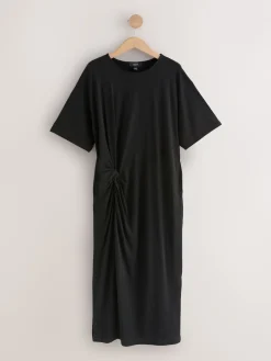 Next Jersey Twist T-Shirt Summer Dress Black Hot