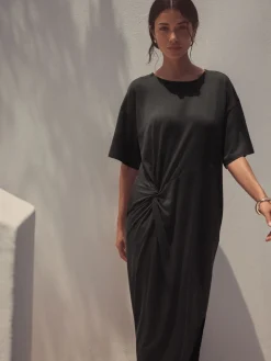 Next Jersey Twist T-Shirt Summer Dress Black Hot