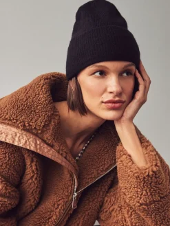 Next Black Knitted Beanie Hat