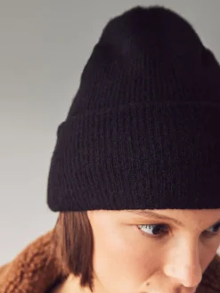 Next Black Knitted Beanie Hat