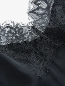 Next Black Lace Trim Strappy Cami Top Outlet