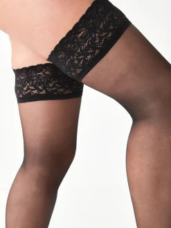 Next Ladder Resist Lace Top 15 Denier Hold-Ups Black New