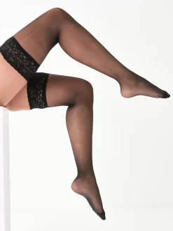 Next Ladder Resist Lace Top 15 Denier Hold-Ups Black New