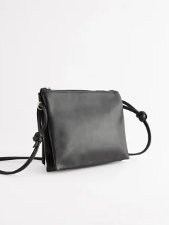 Next Leather Cross Body Bag Black Hot
