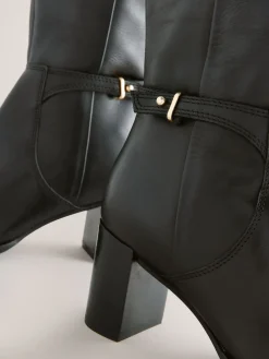 Next Forever Comfort® Hardware Trim Knee High Boots Black Leather Hot