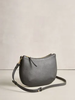 Next Leather Scoop Cross-Body Bag Black