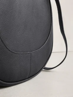 Next Black Leather Scoop Cross-Body Bag