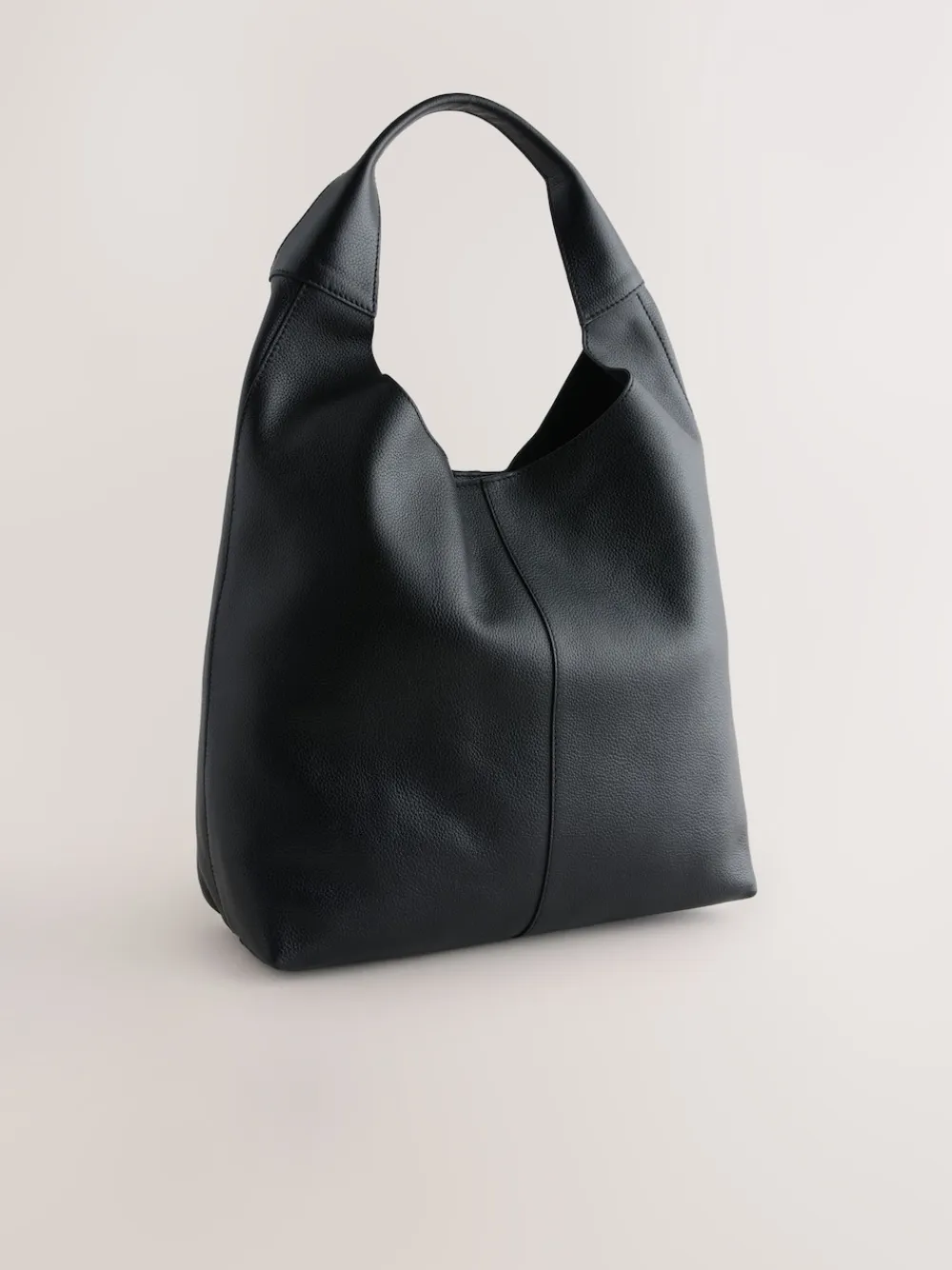 Next Slouchy Shoulder Bag Black Leather Online