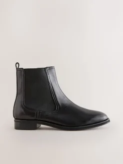 Next Black Leather Standard/Wide Fit Forever Comfort® Chelsea Ankle Boots Hot
