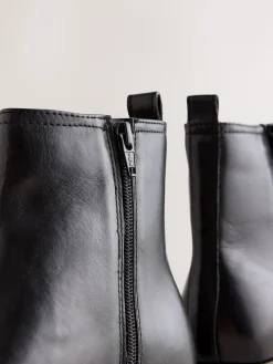 Next Black Leather Standard/Wide Fit Forever Comfort® Chelsea Ankle Boots Hot