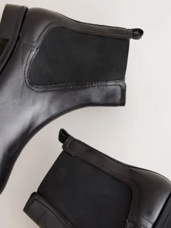 Next Black Leather Standard/Wide Fit Forever Comfort® Chelsea Ankle Boots Hot