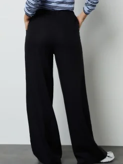 Next Linen Blend Wide Leg Trousers Black Online