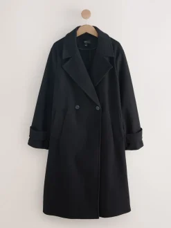 Next Long Maxi Coat Black Clearance