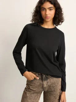 Next Black Long Sleeve Crew Neck T-Shirt New