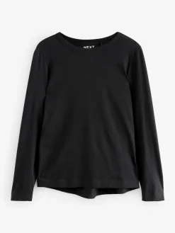 Next Black Long Sleeve Crew Neck T-Shirt New