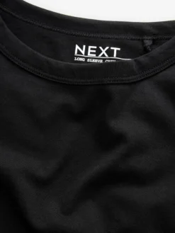 Next Black Long Sleeve Crew Neck T-Shirt New