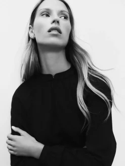 Next Black Long Sleeve V-Neck Blouse Discount