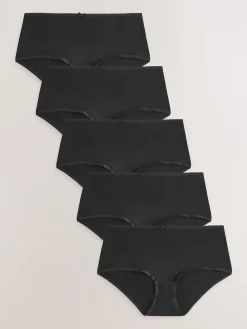 Next Black Midi Cotton Rich Knickers 5 Pack Online