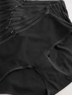 Next Black Midi Full Briefs Cotton Knickers 10 Pack New